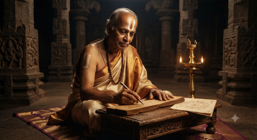 The Geometry of Sound: How Ancient India Quantified Raga Venkatamakhin, author of the seminal Chaturdandi Prakashika, meticulously documenting the 72-raga scheme.
