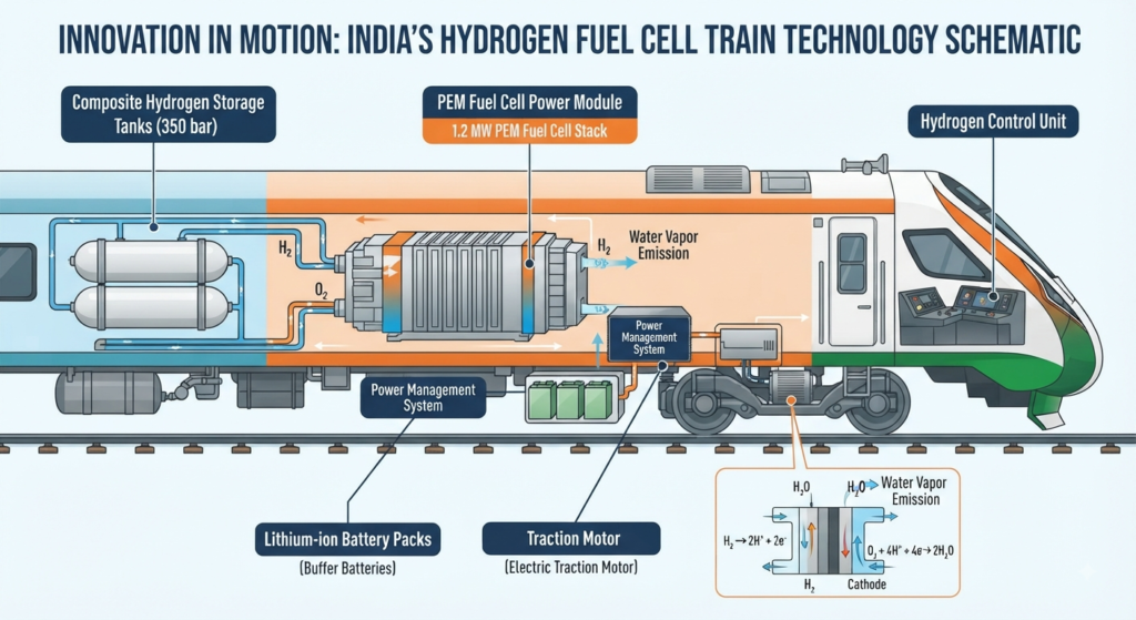 Hydrogen Fuel Cell Train Technology Schematic